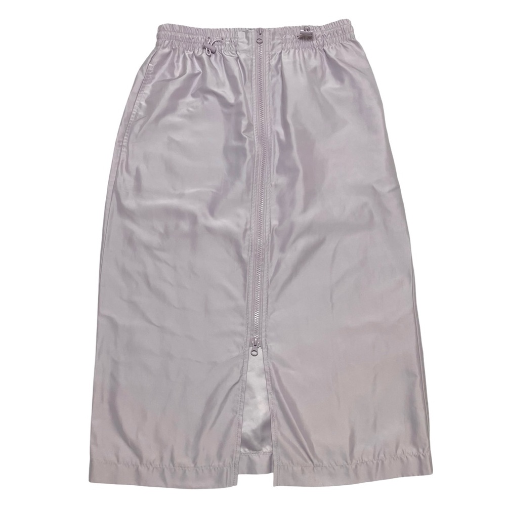 GEF France Golf Zip-Up Midi Skirt in Lavender Purple Shiny Finish Size S